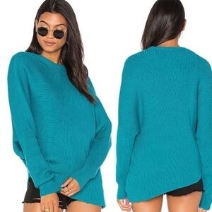 Free People Downtown Asymmetrical Ribbed Sweater